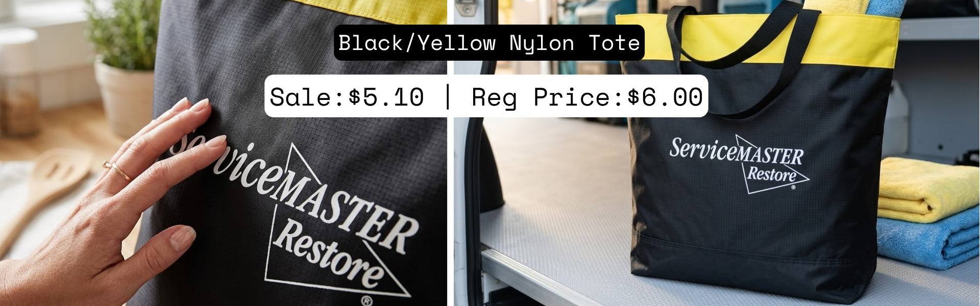 Black/Yellow Nylon Tote - Sale $5.10